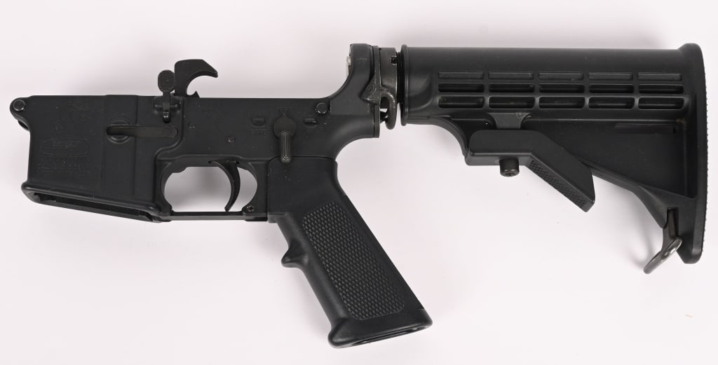 BUSHMASTER XM-15 COMPLETE LOWER AR15: SERIAL NUMBER: ARA017680. CALIBER: 223 5.56MM. Bushmaster XM-15 E2S complete lower receiver assembly. It has all the appropriate AR15 features that you would expect, except the addition of a Magpul