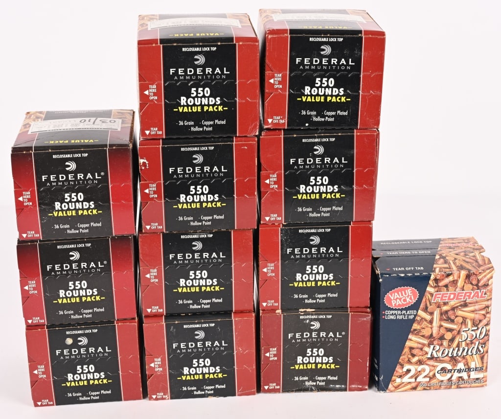 6600 ROUNDS OF 36 GR FEDERAL .22 LONG RIFLE AMMO (1 of 1)
