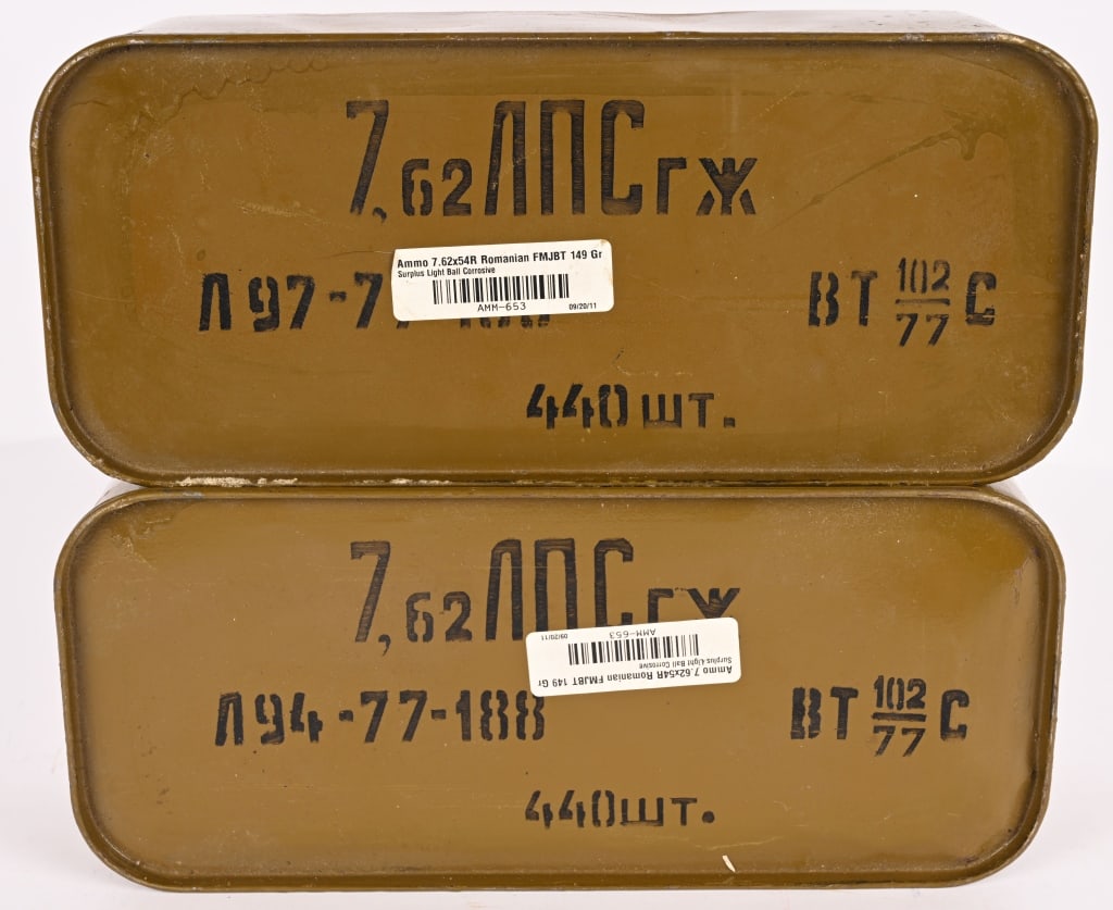 LOT OF 2 SPAM CANS 7.62X54R, 880 ROUNDS (1 of 1)