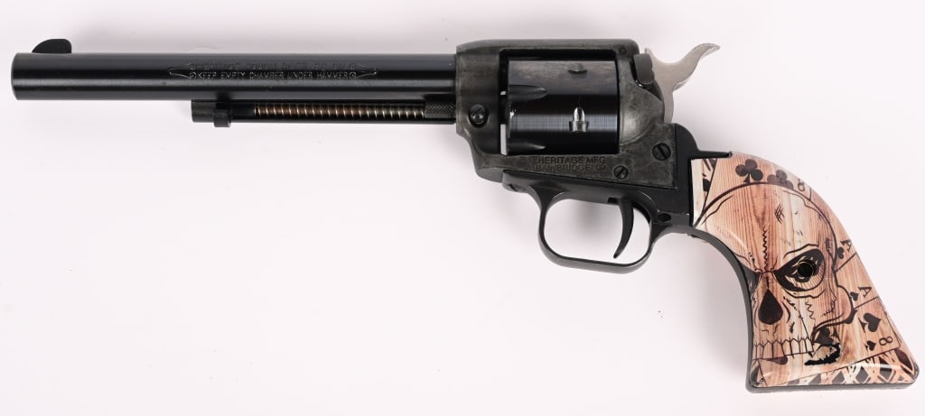 HERITAGE ROUGH RIDER .22 CAL SA REVOLVER: SERIAL NUMBER: 1BH552277. BARREL: 6 1/2". CALIBER: .22 LR. The Heritage Rough Rider .22 is a popular, affordable, American-made, single-action rimfire revolver inspired by Old West revolvers, known