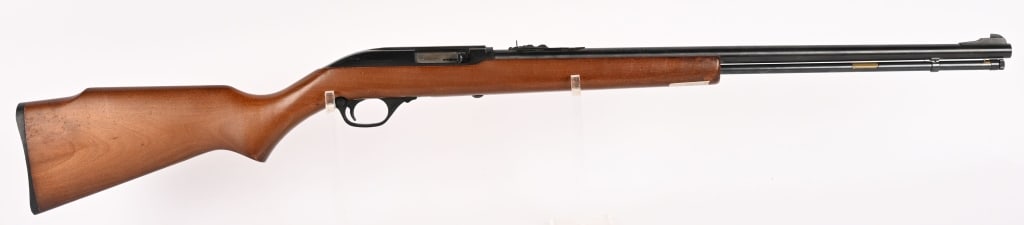 MARLIN MODEL 60 SEMI AUTOMATIC 22 RIFLE: SERIAL NUMBER: 10359111. BARREL: 22". CALIBER: .22 LR. It has been in continuous production since 1960 and the company says it is the most popular rifle of its kind in the world." Features full round