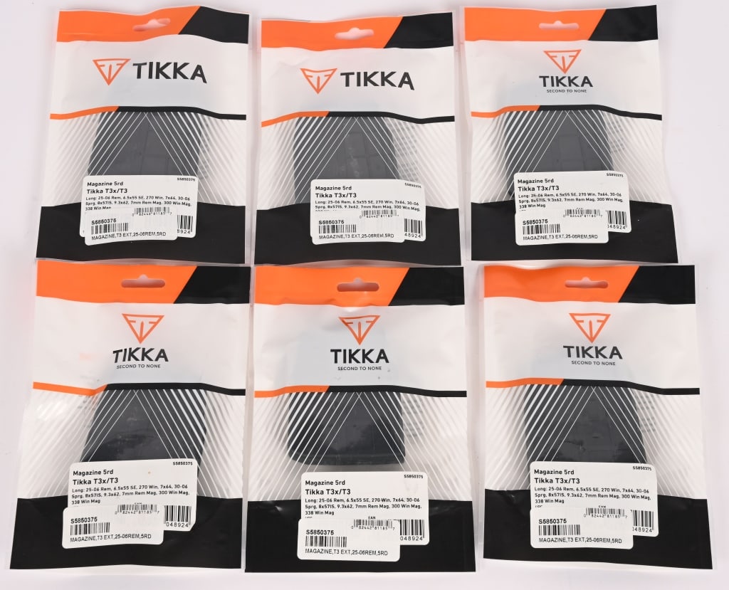 LOT OF 6 TIKKA T3x/T3 MAGAZINES: This is a lot of (6) 5 round Tikka magazines for T3x / T3.