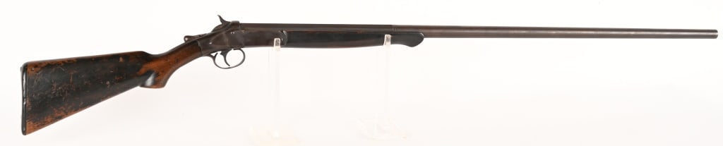 HOPKINS & ALLEN MODEL G SINGLE SHOT SHOTGUN: This is a Hopkins & Allen Arms Co. single shot shotgun in 12 gauge. This is for display only as the action is welded. CONDITION: Very Good for its age-high character !!