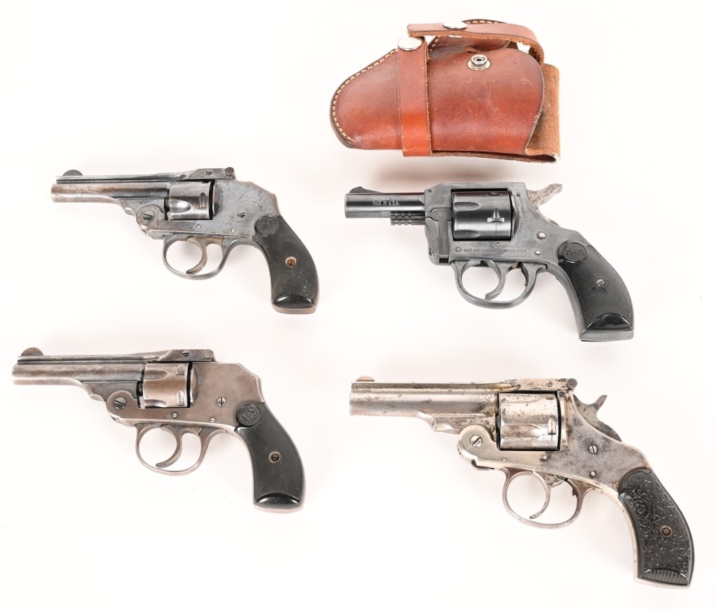 FOUR VINTAGE SMALL CALIBER REVOLVERS (1 of 9)