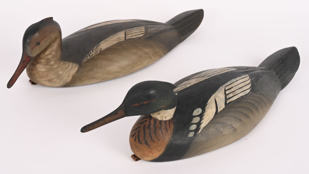 REGGIE BIRCH RED-BREASTED MERGANSER DECOY PAIR (1 of 9)