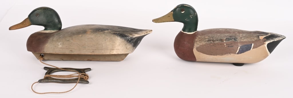 2- MALLARD DRAKE GLASS EYE DUCK DECOYS (1 of 11)