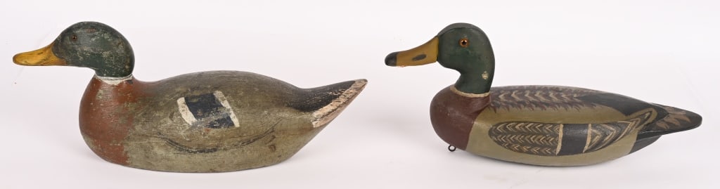 2- MALLARD DRAKE GLASS EYE DUCK DECOYS (1 of 9)