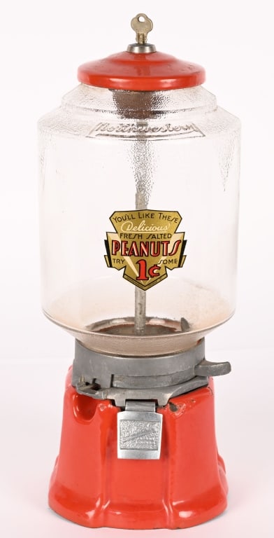 NORTHWESTERN 1c GUMBALL PEANUT VENDING MACHINE (1 of 5)