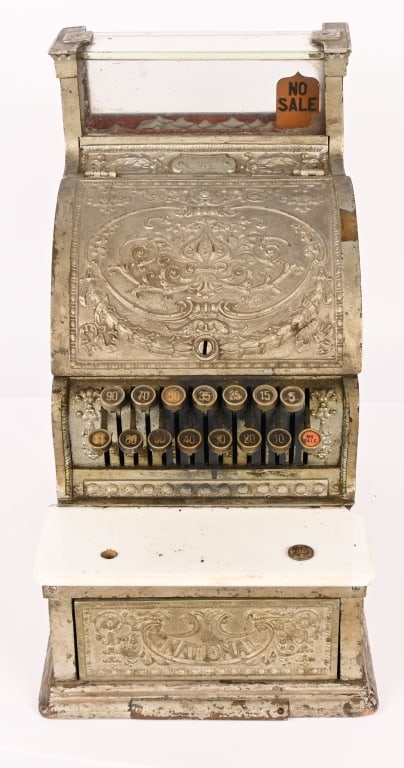 NATIONAL CASH REGISTER #313: National Cash Register Model 313. All original as found condition. Worked when tested. Shows normal patina. Marble has small chip. 17"x16"x9 1/2" Very Good-Excellent This is not a standard shippable