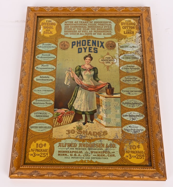 PHOENIX DYES TIN CABINET SIGN (1 of 3)