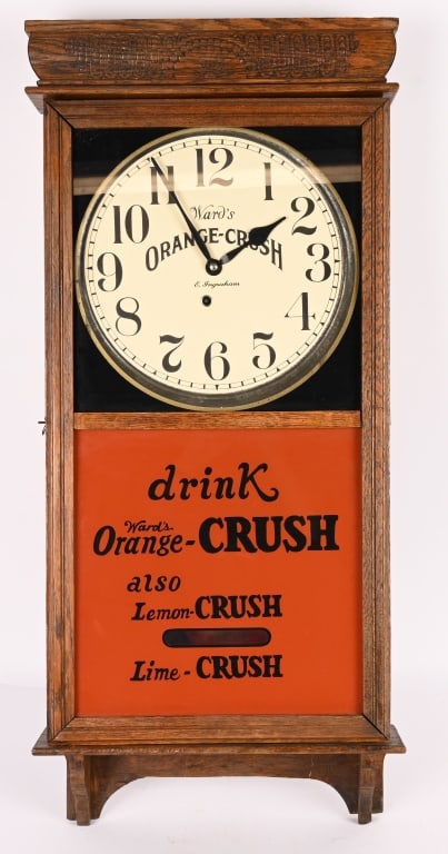 WARD'S ORNAGE CRUSH INGRAHAM WALL CLOCK (1 of 7)