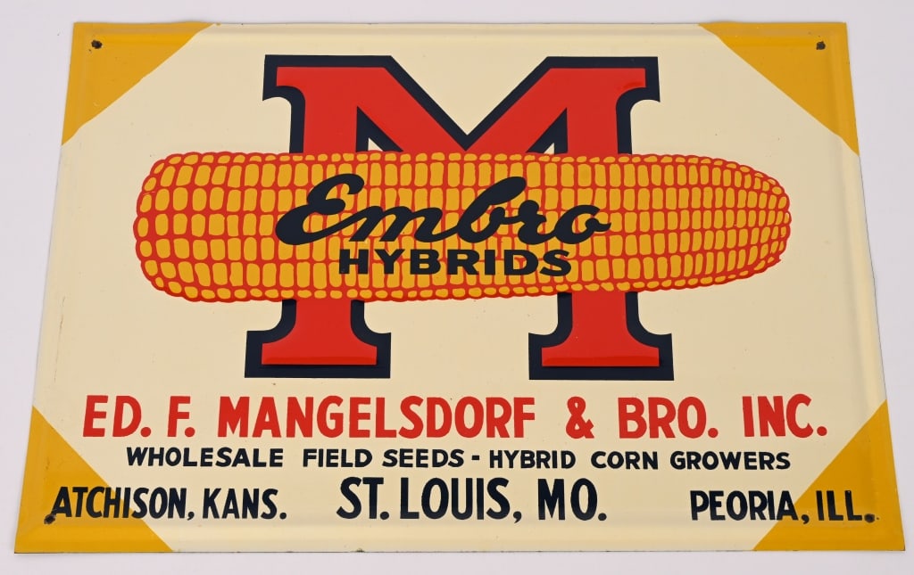 EMBRO HYBRIDS CORN TIN SIGN (1 of 2)