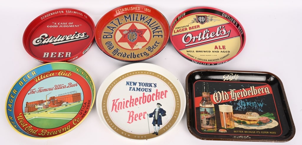 6- BEER ADVERTISING TRAYS (1 of 10)