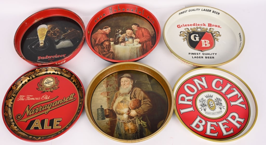 6- BEER ADVERTISING TRAYS (1 of 10)