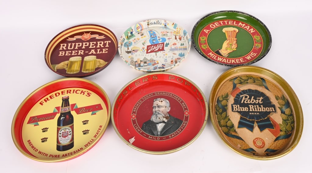 6- BEER ADVERTISING TRAYS (1 of 11)