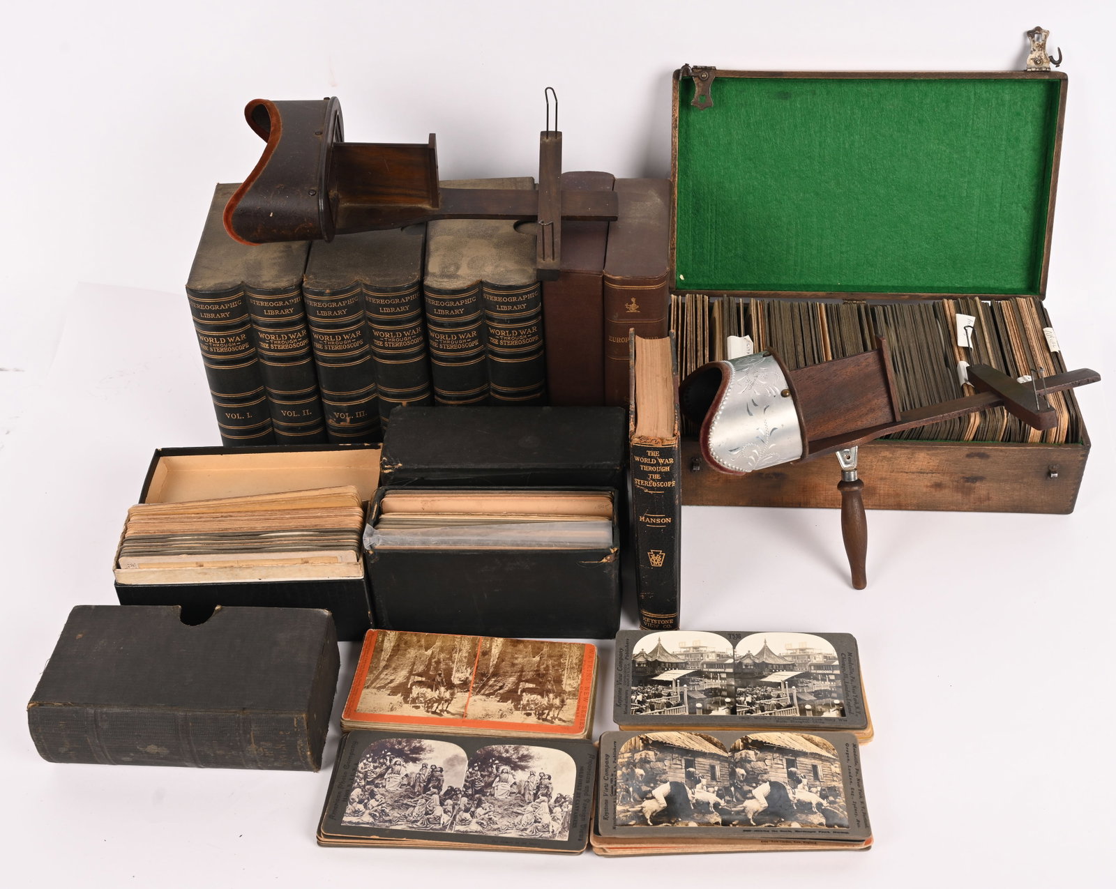 HUGE LOT OF STEROSCOPE CARDS & VIEWERS (1 of 9)