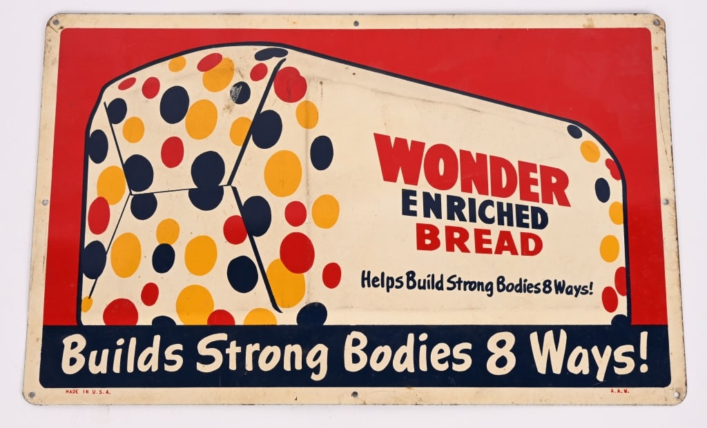 WONDER BREAD EMBOSSED TIN SIGN (1 of 2)