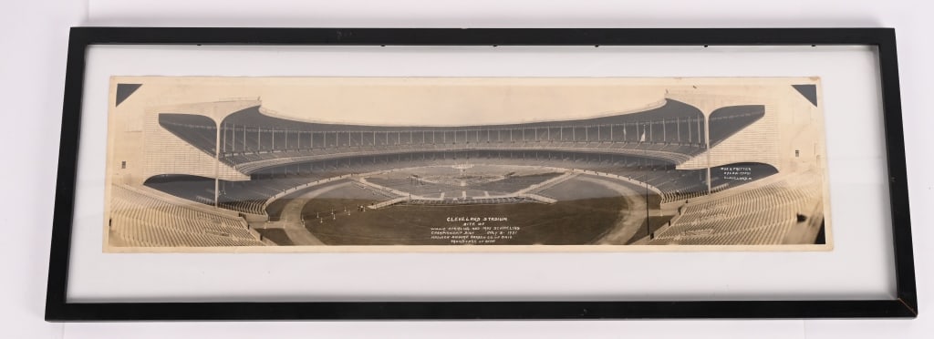 STRIBLING vs SCHMELING BOXING CLEVELAND YARD LONG: Original Yard Long Photo of the Boxing match between Willie Stribling and Max Schmeling July 3 1931 at the Cleveland Stadium. Great image showing the Boxing Ring setup in the middle of the Cleveland