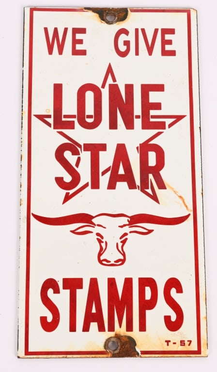 LONE STAR STAMPS PORCELAIN DOOR PUSH (1 of 2)