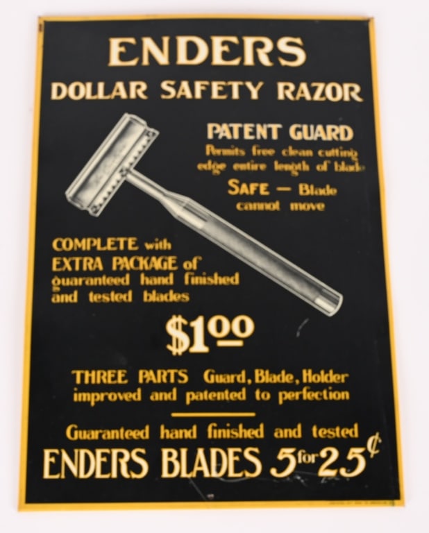 ENDERS DOLLAR SAFETY RAZOR TIN SIGN (1 of 8)