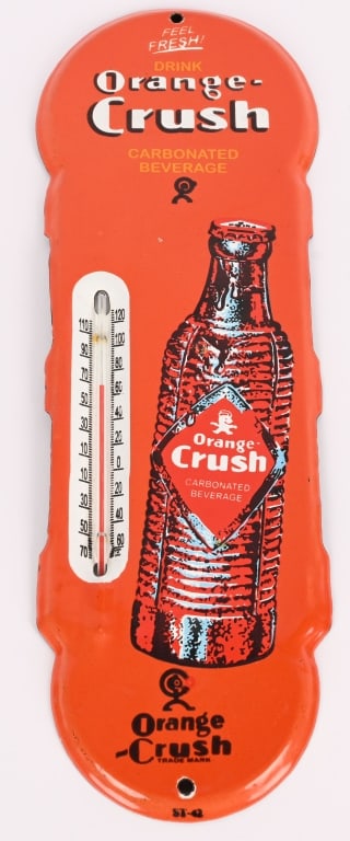 ORANGE-CRUSH PORCELAIN THERMOMETER (1 of 4)
