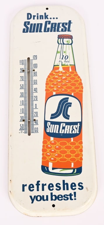 SUN CREST COLA TIN ADVERTISING THERMOMETER (1 of 4)