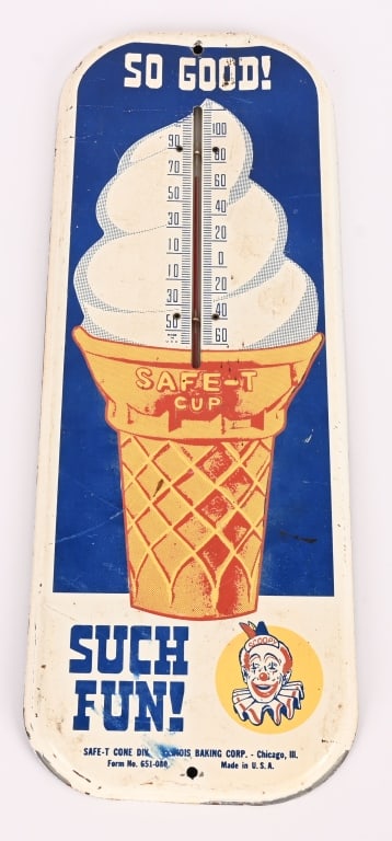 SAFE-T CUP ICE CREAM CONE TIN THERMOMETER (1 of 4)