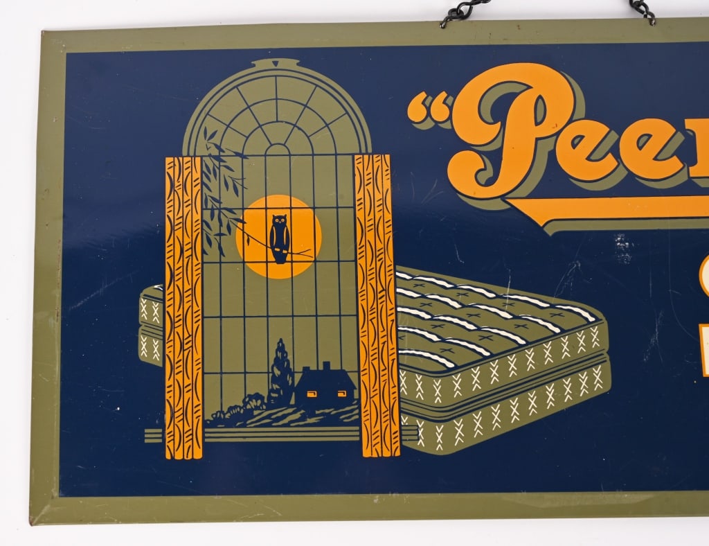 PEERLESS QUALITY BEDDING TIN SIGN - 2