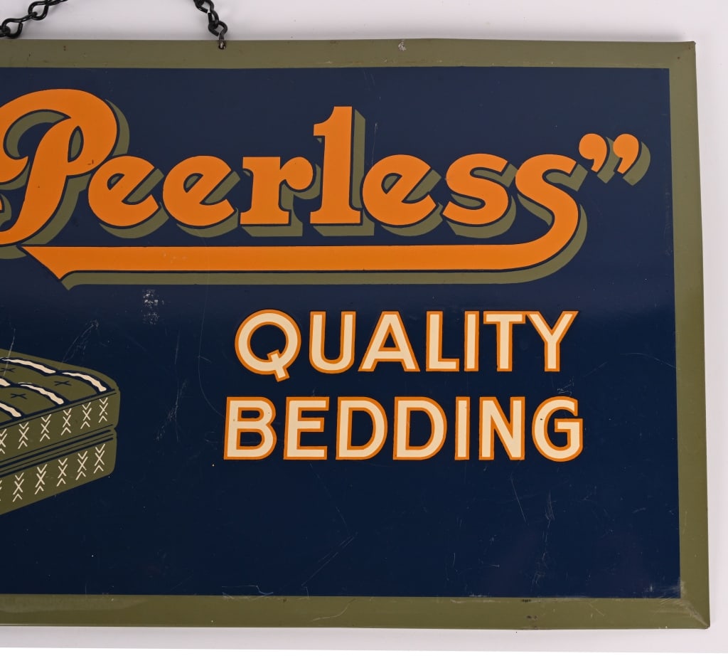 PEERLESS QUALITY BEDDING TIN SIGN - 3