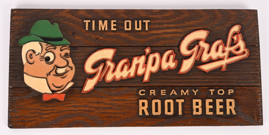 GRAN'PA GRAF'S ROOT BEER MASONITE SIGN (1 of 4)