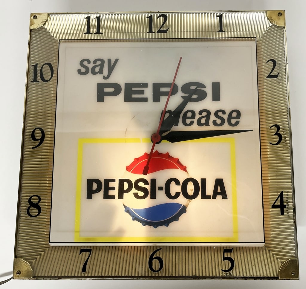 SAY PEPSI PLEASE ADVERTISING CLOCK (1 of 3)