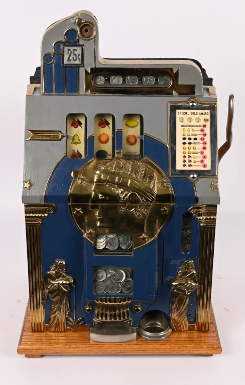 MILLS 25c ROMAN HEAD SLOT MACHINE (1 of 6)