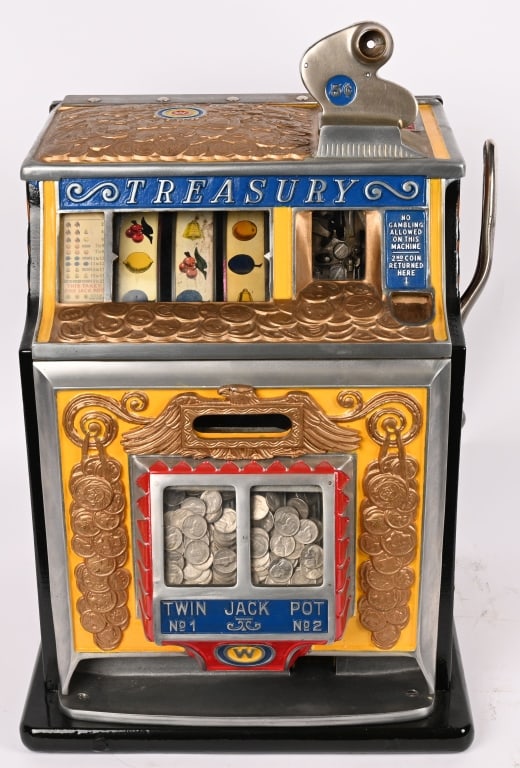 5c WATLING TREASURY TWIN JACKPOT SLOT MACHINE (1 of 7)