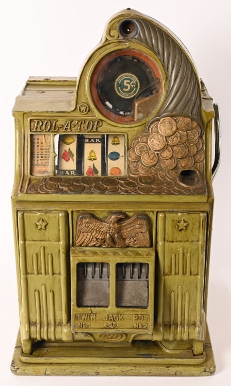 WATLING 5c ROL-A-TOP TWIN JACKPOT SLOT MACHINE (1 of 9)
