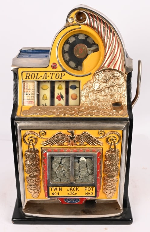 WATLING 5c ROL-A-TOP TWIN JACKPOT SLOT MACHINE (1 of 8)