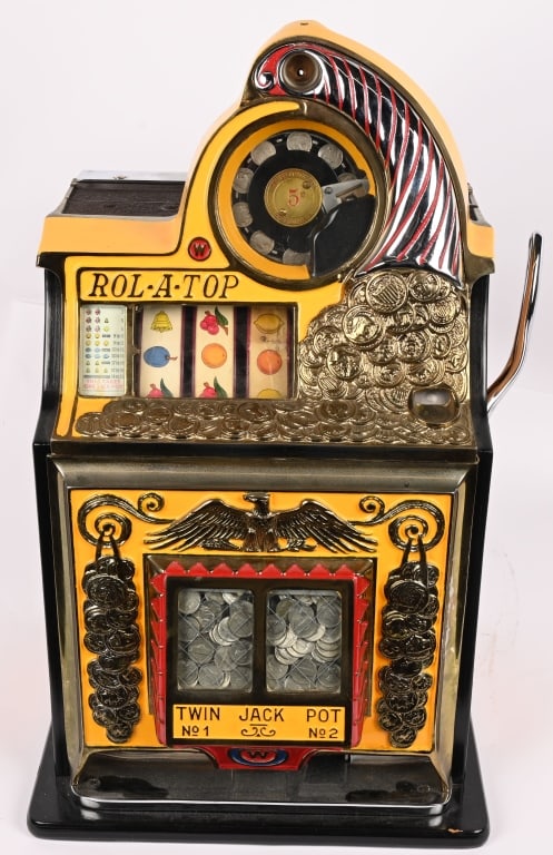 WATLING 5c ROL-A-TOP TWIN JACKPOT SLOT MACHINE (1 of 7)