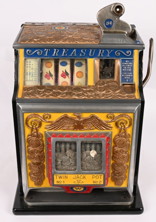 5c WATLING TREASURY TWIN JACKPOT SLOT MACHINE (1 of 6)