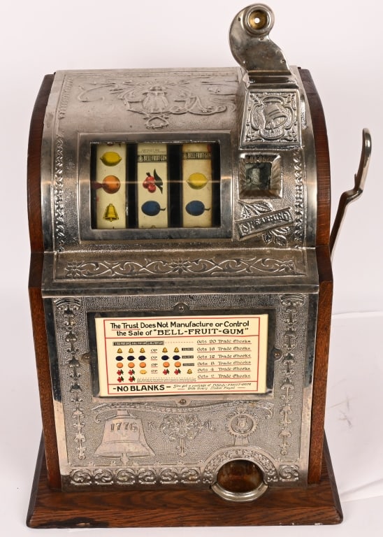 MILLS 5c OPERATORS BELL SLOT MACHINE: Mills 5c Operators Bell Slot Machine. Nice clean machine with great finish. Worked when tested. Lock missing on back door. 25" Excellent This is not a standard shippable item and will require 3rd part