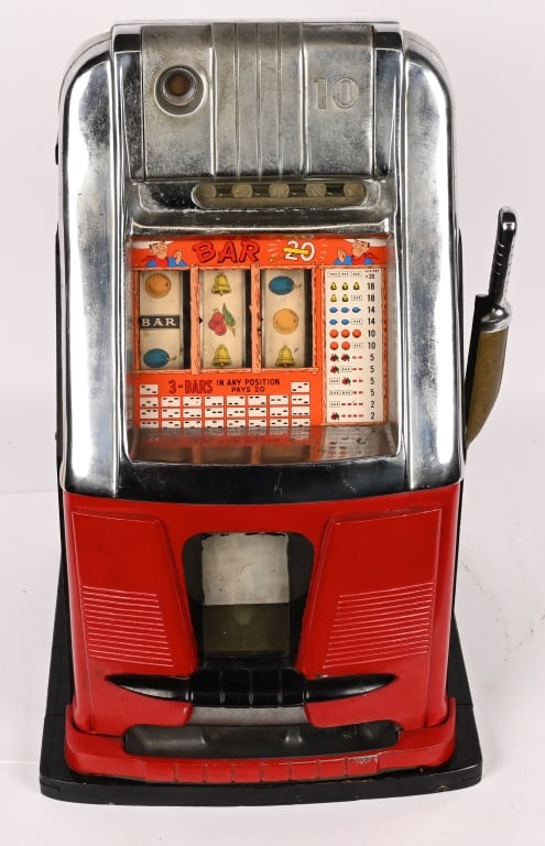 MILLS 10c HIGH TOP SLOT MACHINE (1 of 4)