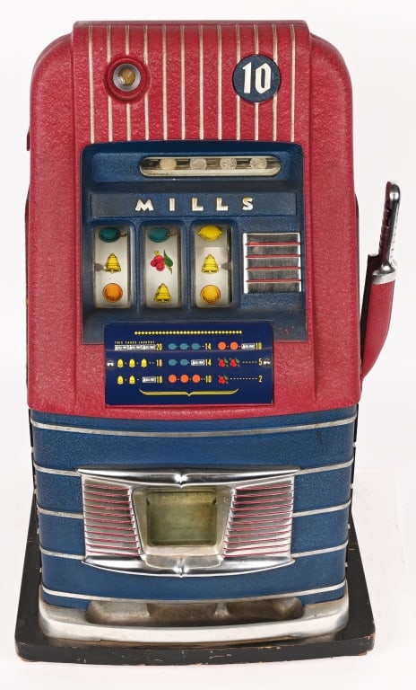 MILLS 10c JEWEL BELL SLOT MACHINE (1 of 6)