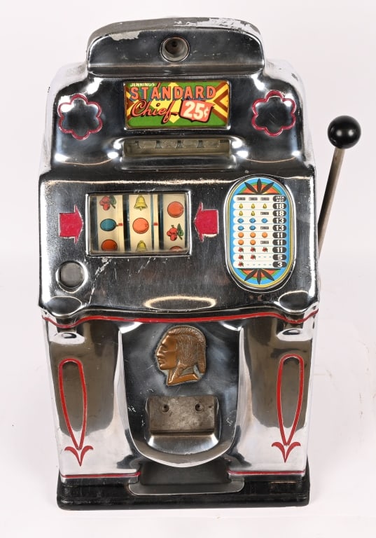 JENNINGS 25c STANDARD CHIEF SLOT MACHINE (1 of 6)