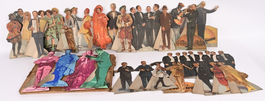 2- RARE VICTOR TALKING MACHINE STORE DISPLAYS: Lot includes 2 different victor Store window displays. One is in the original box. The other has numerous "Red Seal Artists" cardboard cutouts, along with paper work showing the display. These are