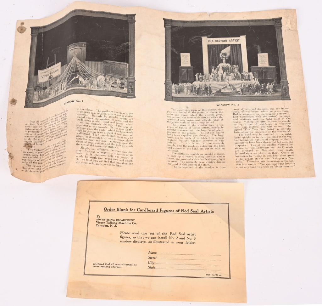 2- RARE VICTOR TALKING MACHINE STORE DISPLAYS - 20