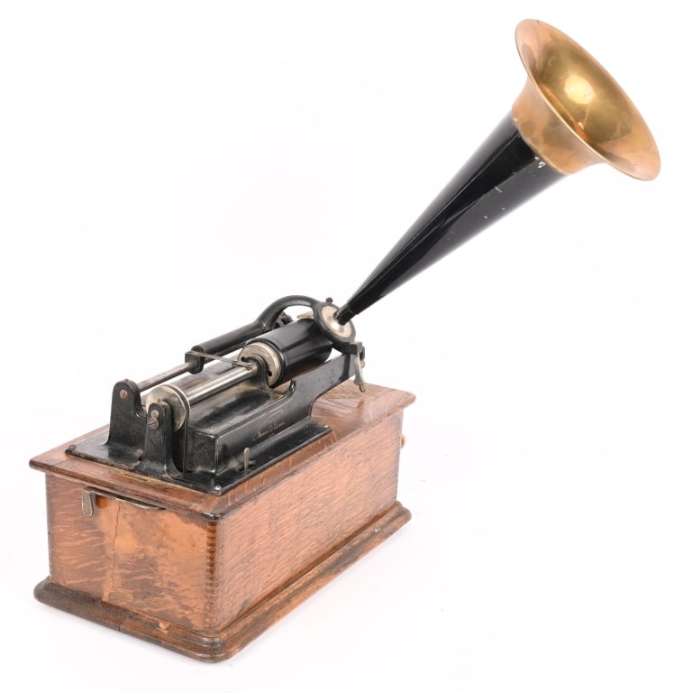 EDISON MODEL D PHONOGRAPH w/ 20 CYLINDERS - 4