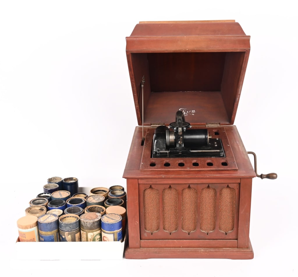 EDISON AMBEROLA PHONOGRAPH w/ 24 CYLINDERS (1 of 6)
