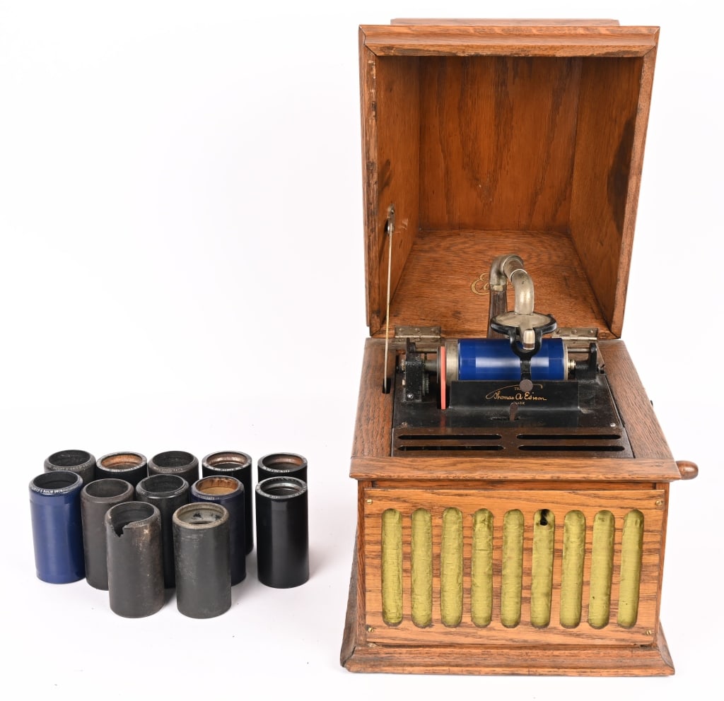EDISON AMBEROLA PHONOGRAPH w/ 13 CYLINDERS (1 of 7)