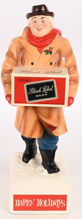 BLACK LABEL BEER CHALKWARE ADVERTISING STATUE (1 of 7)