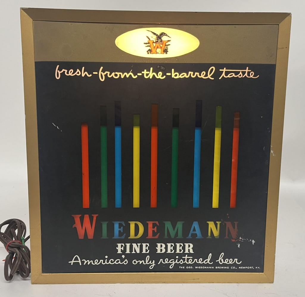 WIEDEMANN BEER LIGHTUP ADVERTISING SIGN (1 of 3)