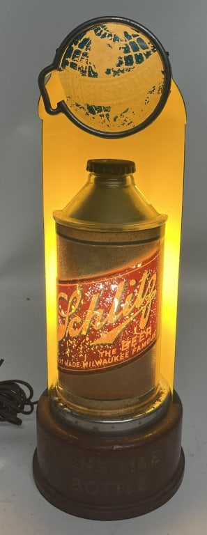 SCHLITZ BEER CONE TOP LIGHTED HALO DISPLAY (1 of 4)