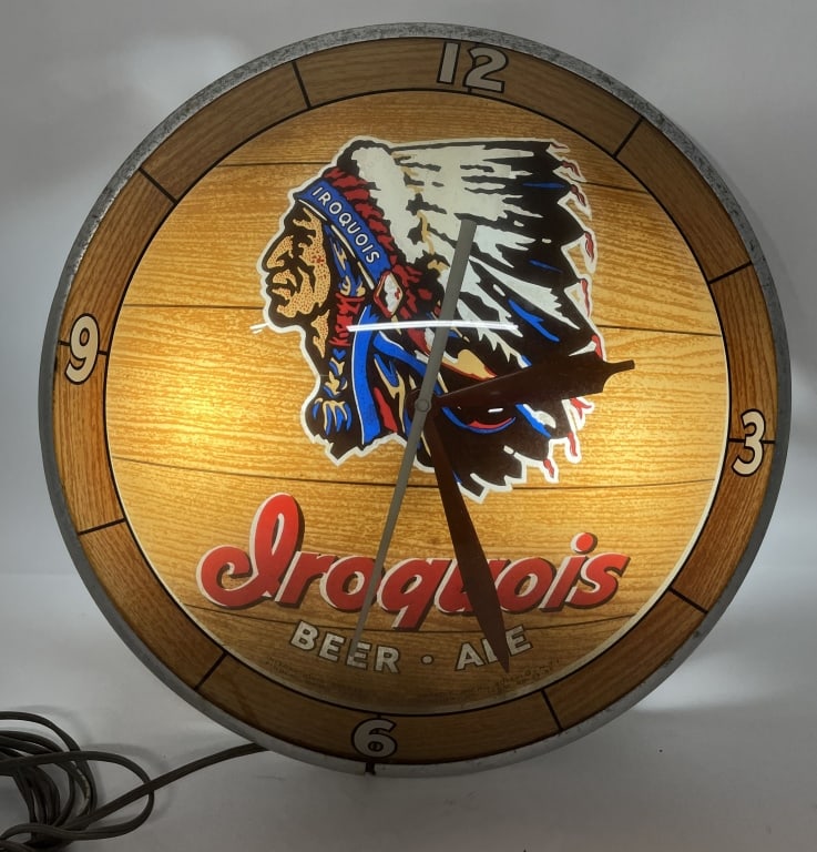 IROQUOIS BEER DOUBLE BUBBLE CLOCK (1 of 2)